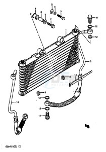 GSX-R1100 (G-H-J) drawing OIL COOLER