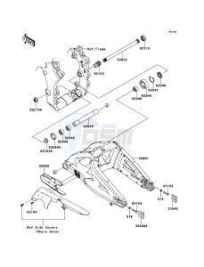 NINJA_ZX-10R ZX1000JBF FR GB XX (EU ME A(FRICA) drawing Swingarm