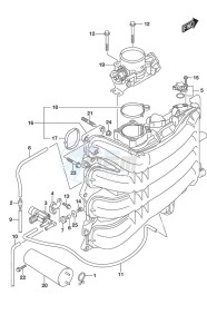 DF 175 drawing Intake Manifold/Throttle Body (Model: TG/ZG)