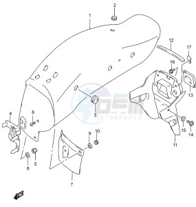 GZ250 (K3) drawing REAR FENDER (MODEL K2)