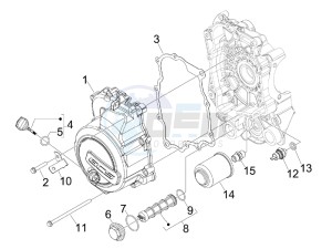 MP3 125 ie Touring drawing Flywheel magneto cover - Oil filter