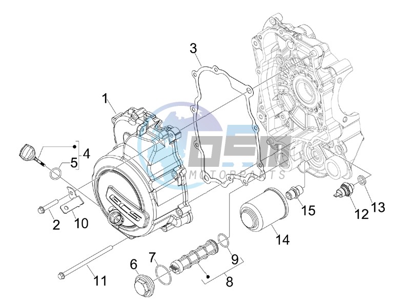 Flywheel magneto cover - Oil filter