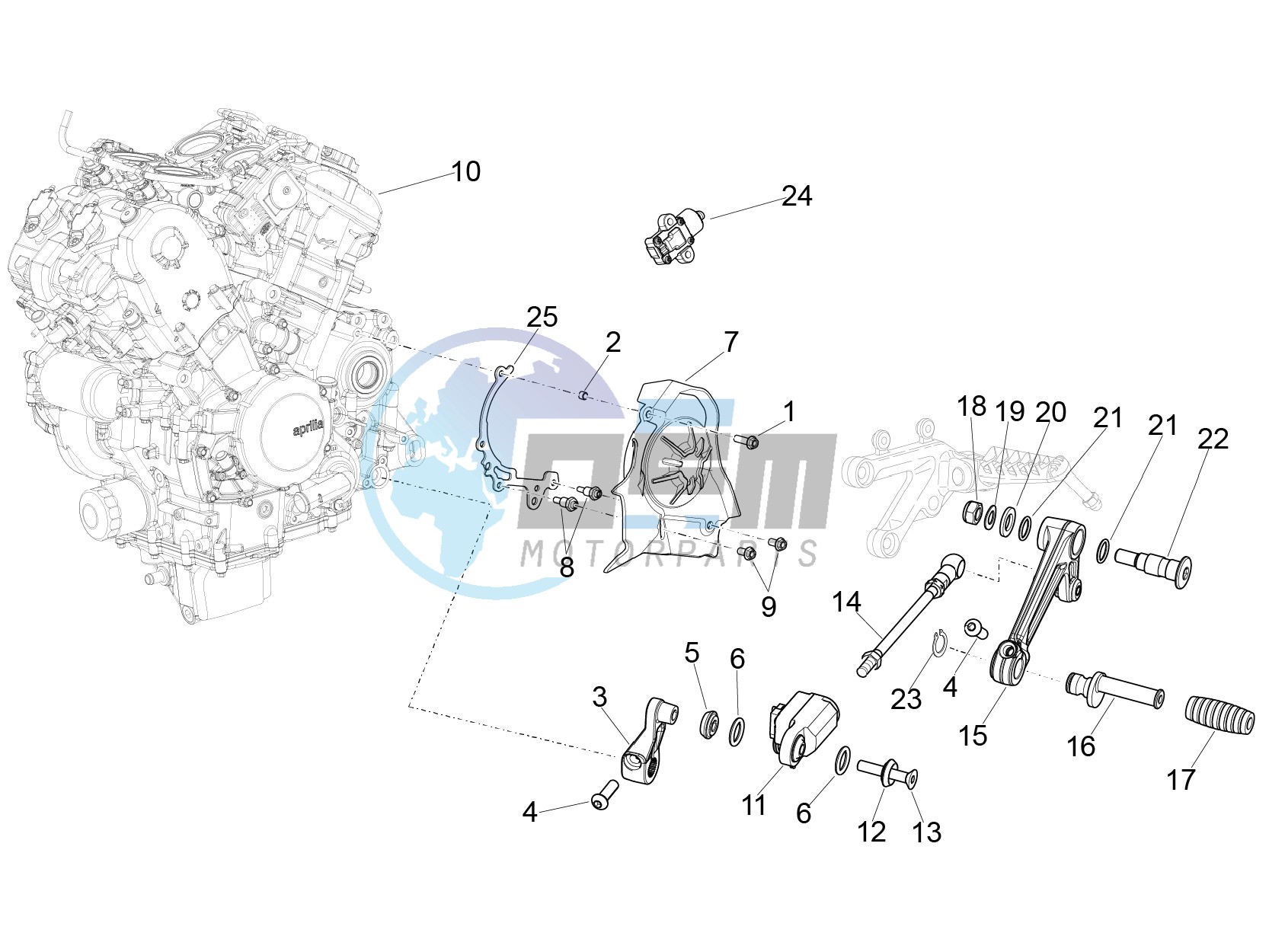 Engine-Completing part-Lever