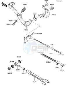 KX 500 A [KX500] (A2) [KX500] drawing BRAKE PEDAL_TORQUE LINK -- 84 A2- -