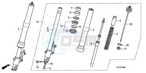 CB600F3A France - (F / CMF ST 25K) drawing FRONT FORK