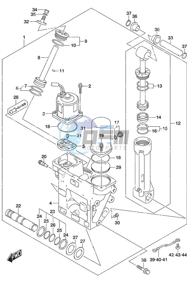 Trim Cylinder w/Transom (X or XX)