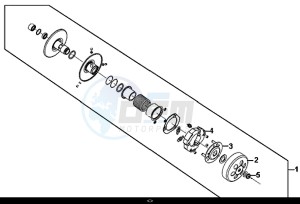 SYMPHONY SR 125 (AZ12W4-EU) (L7-M0) drawing DRIVEN PULLEY ASSY