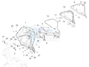 Liberty iGet 50 4T 3V (NAFTA) drawing Front glove-box - Knee-guard panel