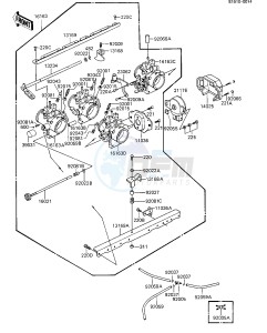 ZX 1100 A [GPZ] (A1-A2) [GPZ] drawing THROTTLE ASSY