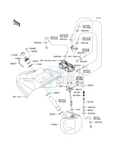 JS 800 A [800 SX-R] (A6F-A9F) A9F drawing FUEL TANK