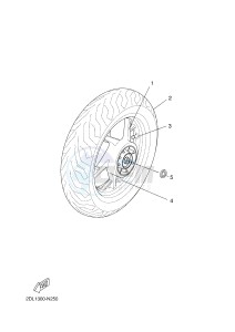 YP250R X-MAX 250 (2DL5 2DL5 2DL5 2DL5) drawing REAR WHEEL