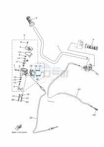 YFM700FWBD YFM7NKP (B5KG) drawing STEERING HANDLE & CABLE