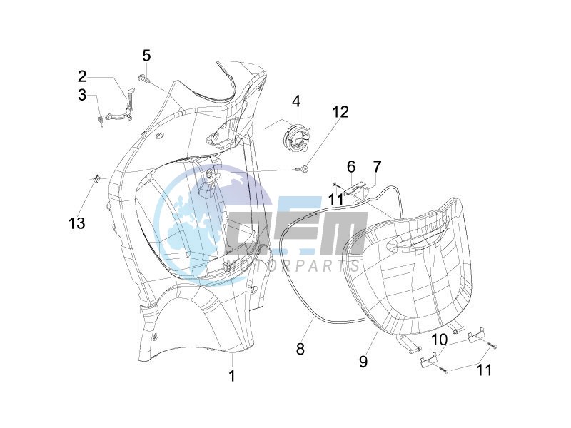 Front glove-box - Knee-guard panel