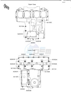 ZX 750 H [NINJA ZX-7] (H1) [NINJA ZX-7] drawing CRANKCASE BOLT PATTERN