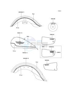 VN 1500 E [VULCAN 1500 CLASSIC] (E2-E6) [VULCAN 1500 CLASSIC] drawing DECALS-- RED_GRAY- --- VN1500-E6- -