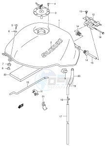 SV650 (E2) drawing FUEL TANK (MODEL K1)