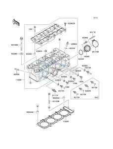 ZX 900 C [NINJA ZX-9R] (C1-C2) [NINJA ZX-9R] drawing CYLINDER HEAD