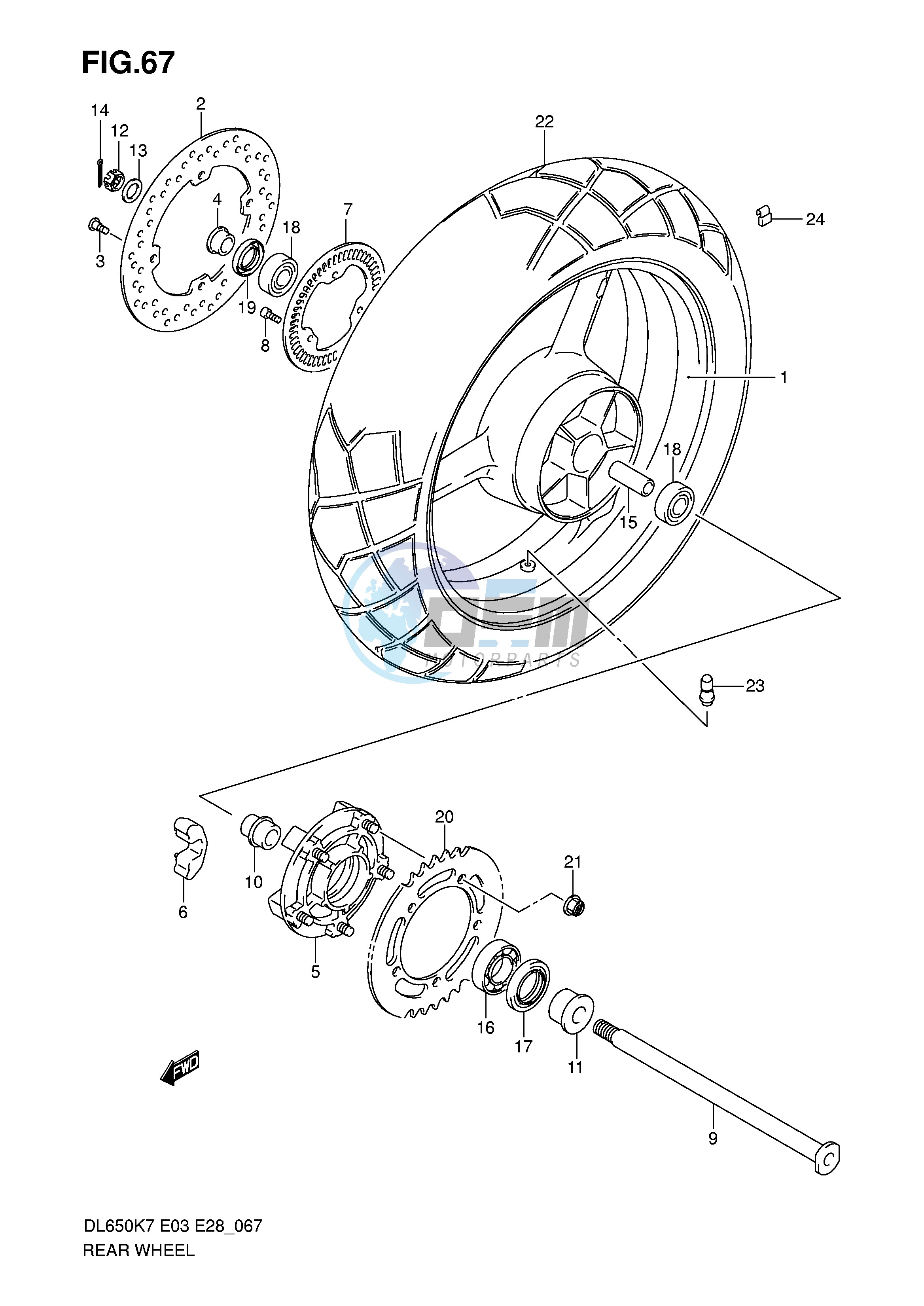 REAR WHEEL (DL650AK7 AK8 AK9 AL0)