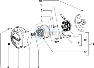 NTT 50 equel to Piaggio NRG mc1 drawing Flywheel magneto