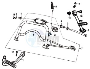 ALLO 50 25 KM/H L6 drawing CENTRAL STAND /SIDE STAND/ KICKSTARTER PEDAL