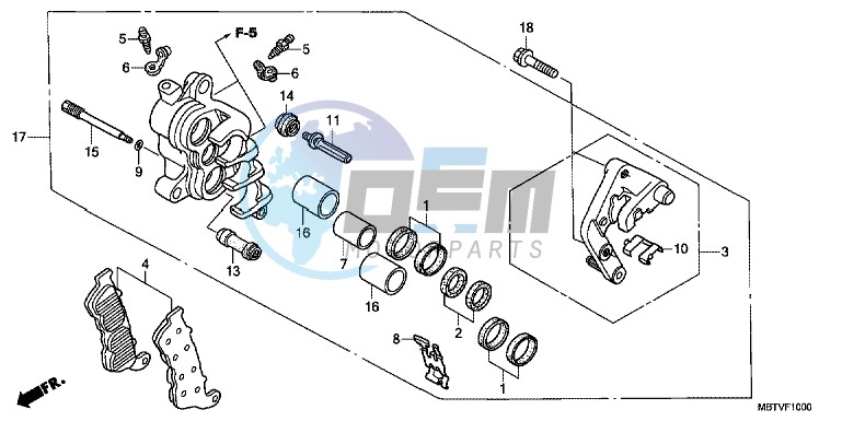 FRONT BRAKE CALIPER (R.) (XL1000V)