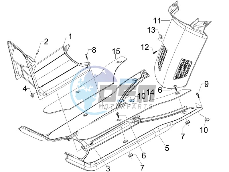 Central cover - Footrests