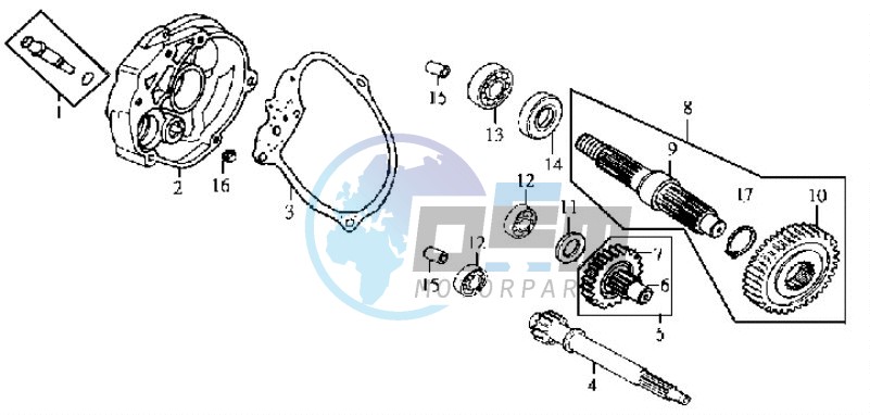 CRANKCASE - DRIVE SHAFT - CRANKCASE