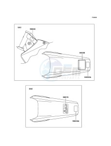 KX125 KX125M7F EU drawing Labels