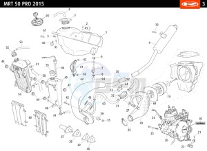 MRT-50-PRO-PRO-GREEN drawing COMPLETE ENGINE - EXHAUST - FUEL TANK