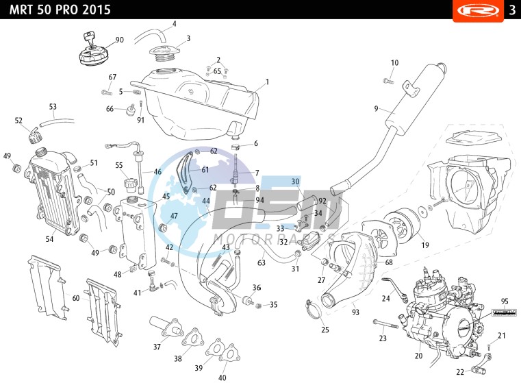 COMPLETE ENGINE - EXHAUST - FUEL TANK