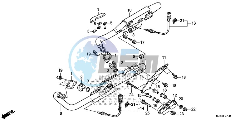 EXHAUST MUFFLER (VT750C/C2S/CA/CS)