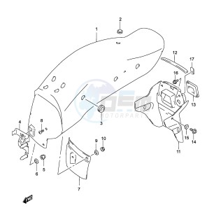 GZ125 (P19) drawing REAR FENDER (MODEL K2)