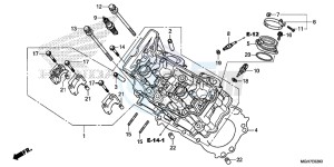 VFR1200XF CrossTourer - VFR1200X 2ED - (2ED) drawing CYLINDER HEAD (FRONT)