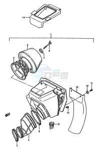 RM125 (G-H-J) drawing AIR CLEANER (MODEL G)