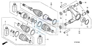 TRX420FPAC TRX420 ED drawing REAR KNUCKLE/REAR DRIVESHAFT