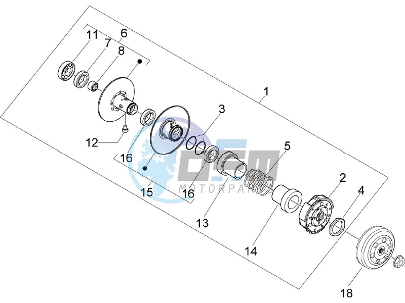 Driven pulley