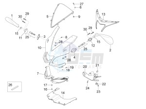 RS 125 Replica E4 ABS (EMEA) drawing Front fairing