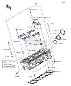 Z1000SX_ABS ZX1000MFF FR GB XX (EU ME A(FRICA) drawing Cylinder Head