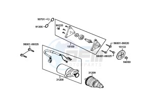 AGILITY CARRY 50cc drawing Starting Motor - Oil Pump