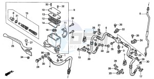 TRX300 FOURTRAX 300 drawing FR. BRAKE MASTER CYLINDER