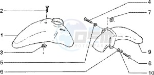 Liberty 125 Leader drawing Front and rear mudguard