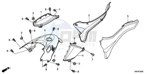 TRX500FMC ED drawing SIDE COVER/ TANK COVER