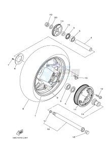 XP500A T-MAX T-MAX 500 (59CD) drawing REAR WHEEL