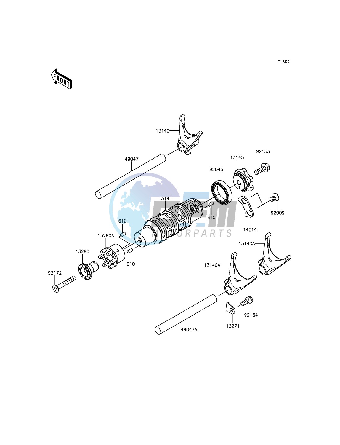 Gear Change Drum/Shift Fork(s)