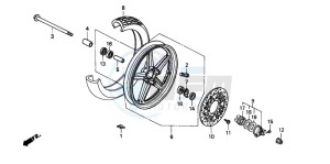 CB250 drawing FRONT WHEEL