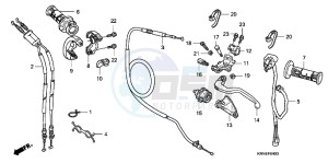 CRF250RC drawing HANDLE LEVER/ SWITCH/ CABLE