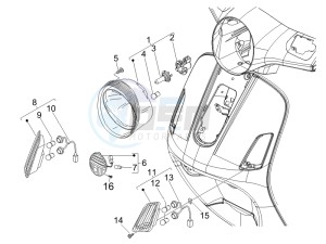 GTS 125 4T E3 drawing Head lights - Turn signal lamps