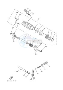 YFM700FWAD YFM70GPHJ GRIZZLY 700 EPS (B1AG) drawing SHIFT CAM & FORK