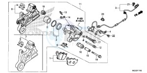 CBR500RE CBR500R UK - (E) drawing REAR BRAKE CALIPER