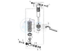 TT E 600 drawing REAR SUSPENSION MY97-98